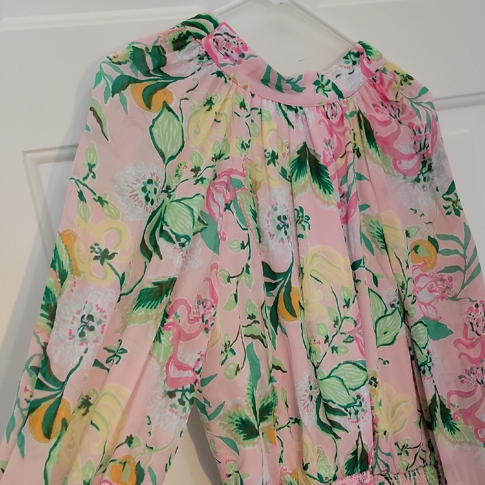 Lilly Pulitzer Floral Long Sleeve Dress - Pink and Green - Picture 2 of 6